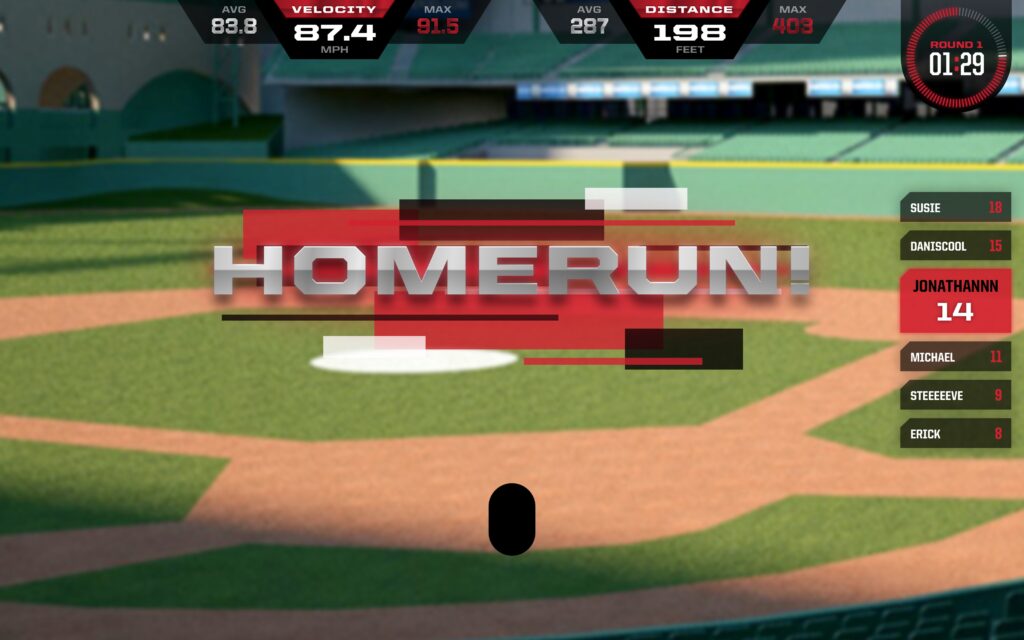 A screenshot of the homerun challenge mode. 